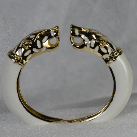 White Panther Bangle