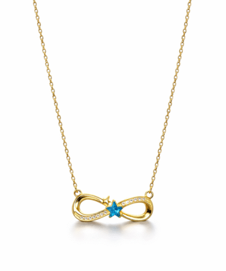 Infinity Star CZ Diamond Pendant Necklace