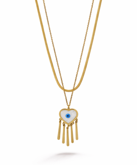 Evil Eye Layered Snake Chain Necklace