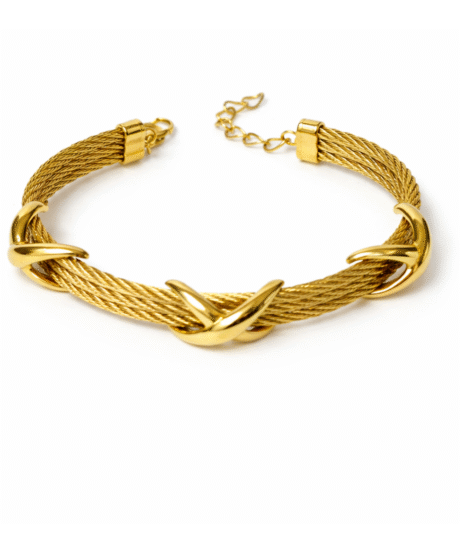 Twisted tripple layer charm bracelets