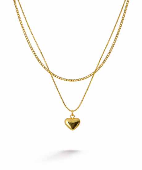 Heart Charm Layered Necklace