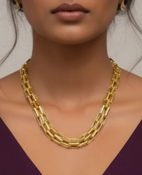 Multi-Layer Rectangle Bold Necklace