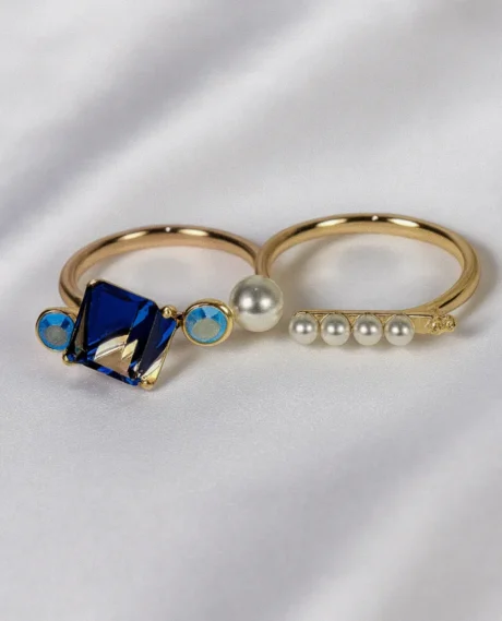 Blue Luxe Dual Ring Set