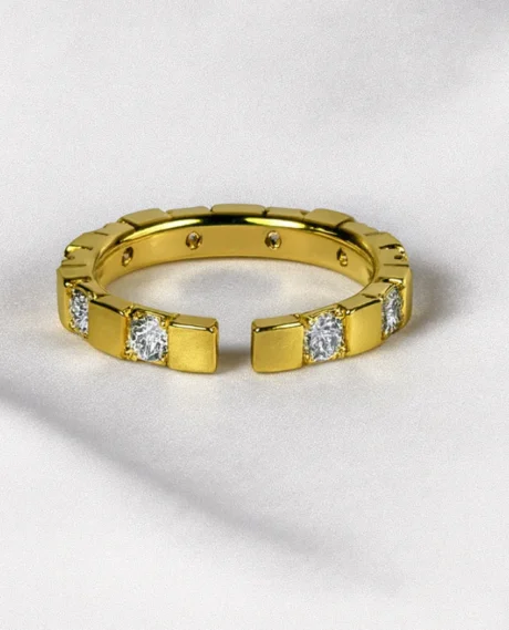 Cubic Zirconia Open Band Ring