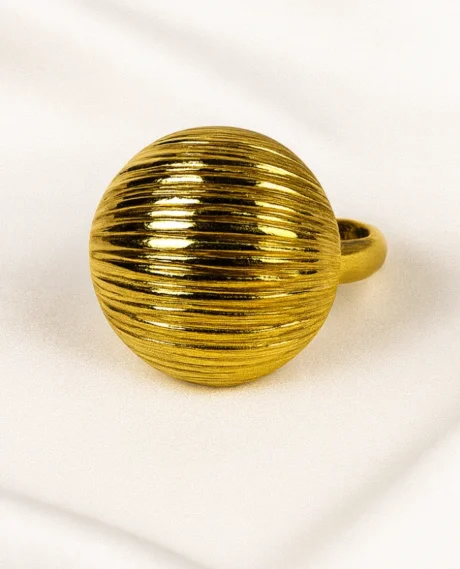 Gold Textured Dome Ring