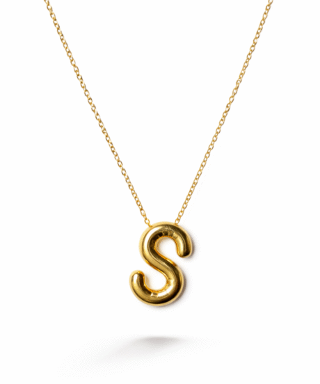 Gold Alphabet S Pendant Necklace