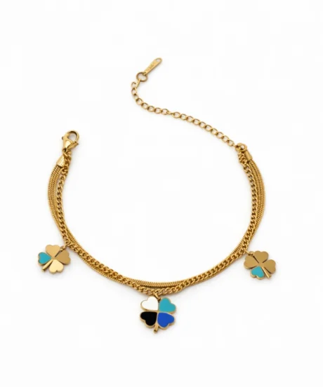 Enamel Clover Charm Bracelets