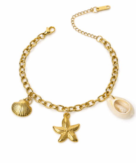 Ocean Charm Seashell Starfish Bracelet