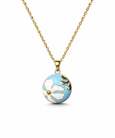 Ocean Bloom Enamel Pendant Necklace