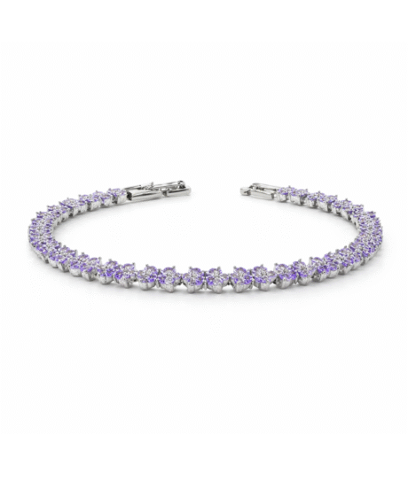 Lavender Bloom diamond Tennis Bracelets