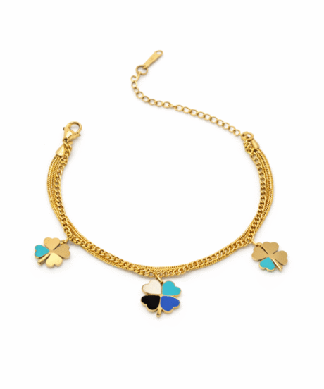 Enamel Clover Charm Bracelets