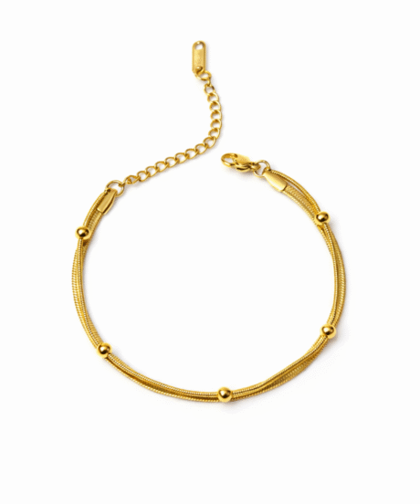 Golden Snake Chain Charm Bracelet