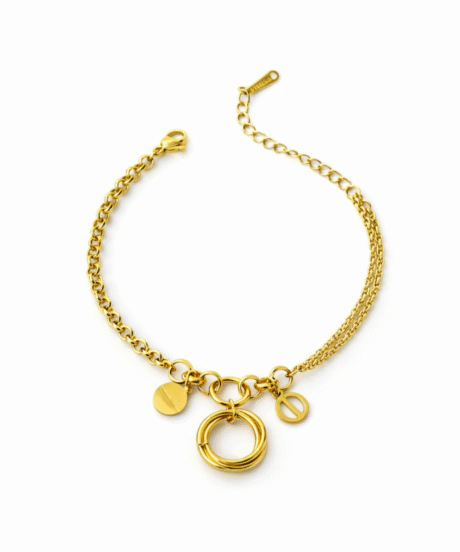 Golden Pearl Sapphire Charm Bracelet