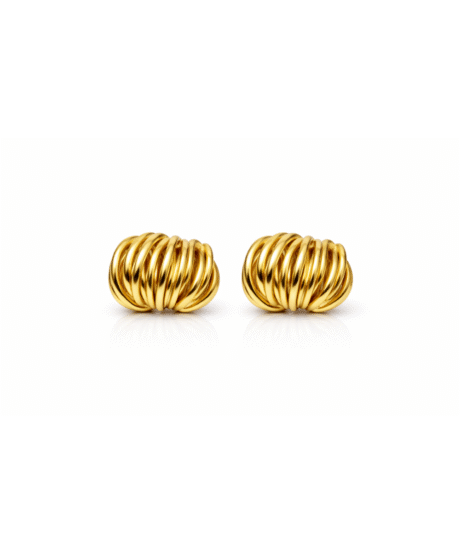 Golden Spiral Bold Stud Earrings