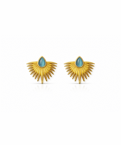 Sunbust Turquiose Stud Earrings