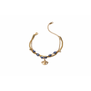 Rose Gold Evil Eye Layered Bracelet