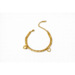 Dual Heart Enamel Charm Bracelet