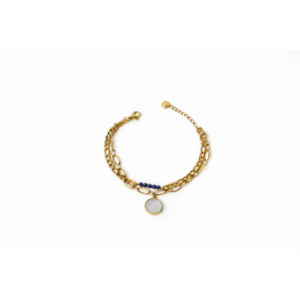 Luna Pearl Charm Layered Bracelet