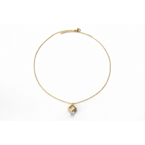 Geometric Square Crystal Pendant Necklace
