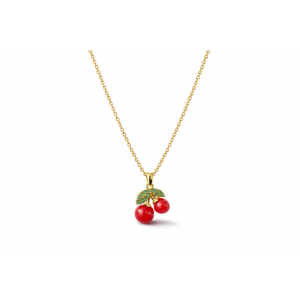 Cherry Red Crystal Pendant Necklace