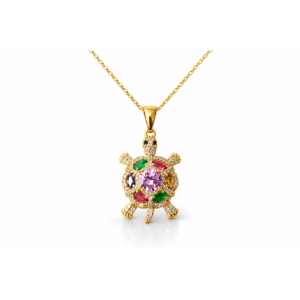 Rainbow Turtle Pendant Necklace