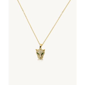 Emerald Panther Pendant Necklace