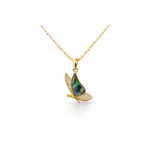 Emerald Butterfly Pendant Necklace