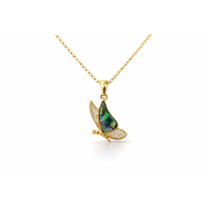 Emerald Butterfly Pendant Necklace