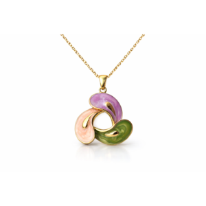 Enamel Wave Pendant Necklace