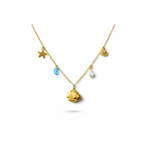 Ocean Fish Pearl Charm Necklace