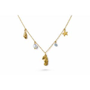 Seahorse Starfish Pearl Necklace