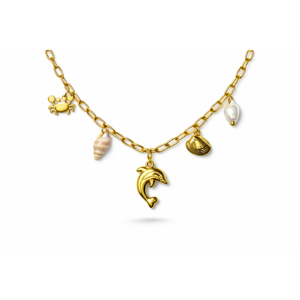 Dolphin Crab Charm Necklace