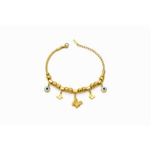 Evil Eye Snake Charm Bracelet
