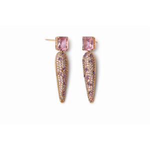 Lilac Pink Drop Statement Earrings