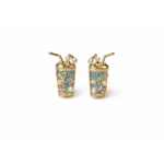 Sapphire Glass Statement Stud Earrings