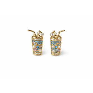 Sapphire Glass Statement Stud Earrings