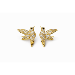 Bird Motif Statement Stud Earrings