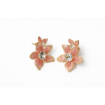 Peach Blossom Floral Stud Earrings