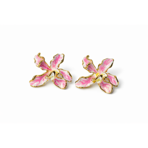 Orchid Enamel Stud Earrings