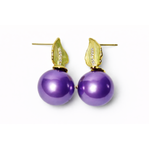 Leaf Enamel Drop Earrings
