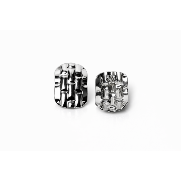 Woven Silver Stud Earrings 1