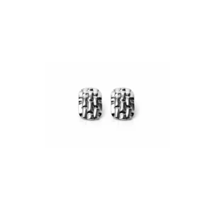 Woven Silver Stud Earrings