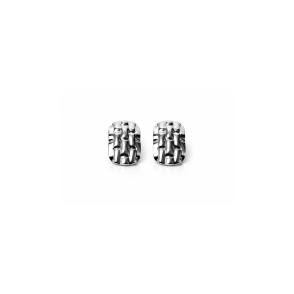 Woven Silver Stud Earrings