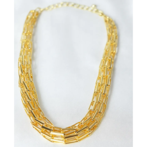 Layered Rectangle Chain Necklace