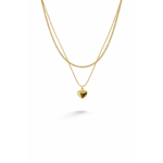 Layered Heart Charm Pendant Necklace