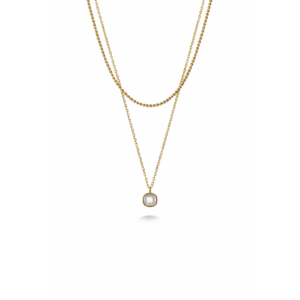Minimal Stone Charm Layered Necklace