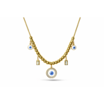 Triple Evil Eye Charm Chain Necklace