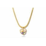 Floral Pearl Charm Snake Chain Necklace