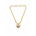 Floral Pearl Charm Snake Chain Necklace