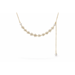 Asymmetric Pearl Cascade Charm Necklace